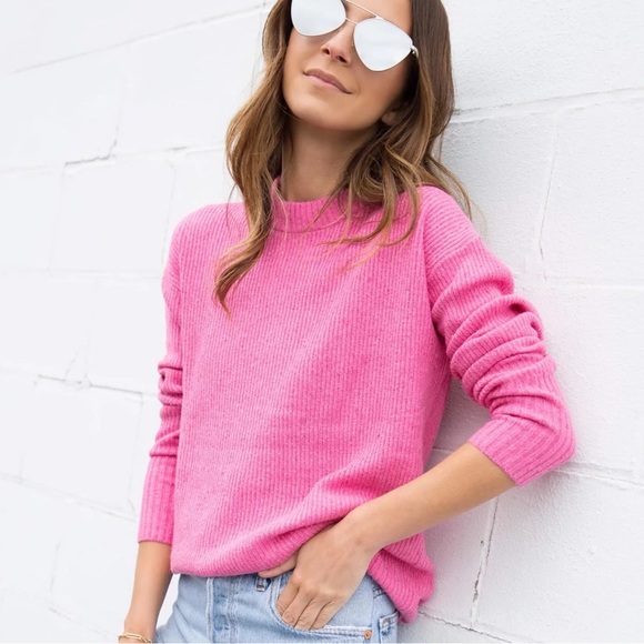 Something Navy Sweaters - Something Navy Pink Flecked Crewneck Sweater